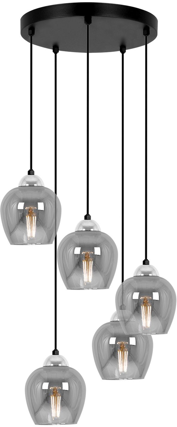 Kaja Nira Pendelleuchte 5x15 W schwarz-chrom K-5612