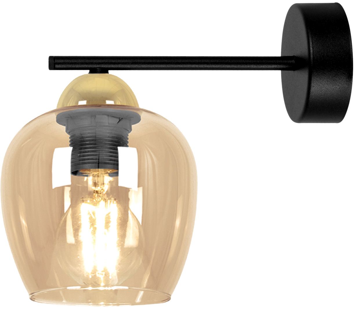 Kaja Tula Leuchter 1x15 W schwarz-gold-bernstein K-5608