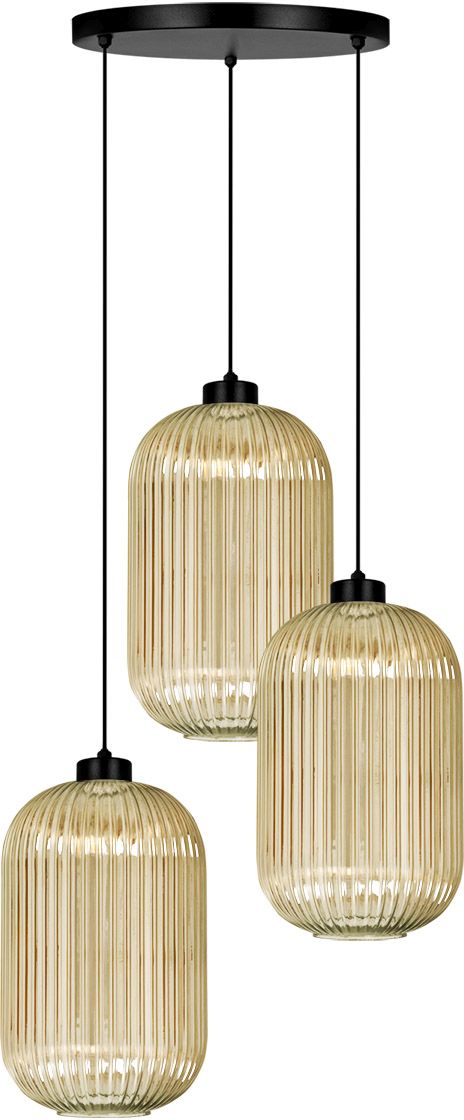 Kaja Fadiga Pendelleuchte 3x15 W schwarz-bernstein K-5746