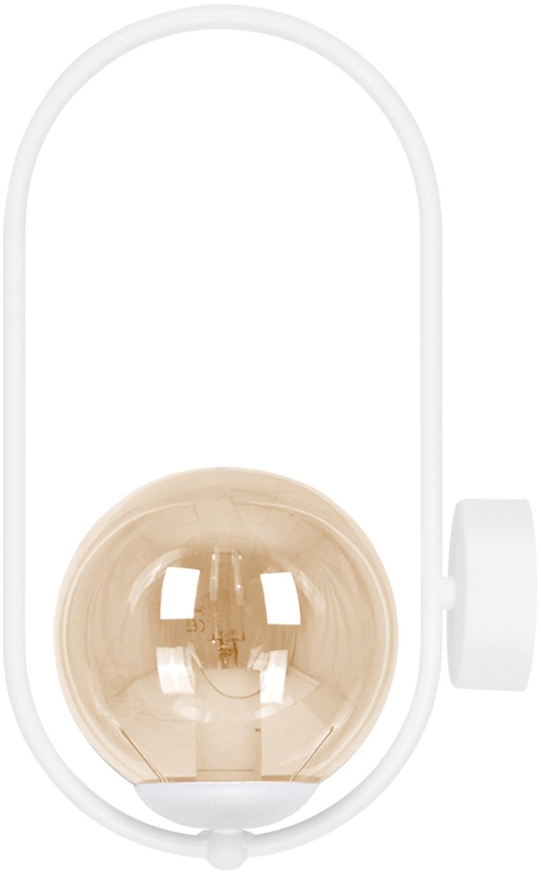 Kaja Alma Leuchter 1x10 W weiß-bernstein K-5308