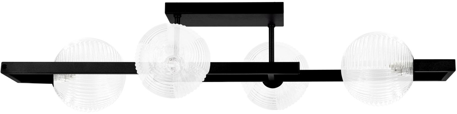 Kaja Parma Deckenlampe 4x10 W schwarz-transparent K-5761