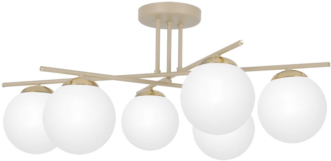 Kaja Savia Deckenlampe 6x10 W weiß-gold-beige K-5794