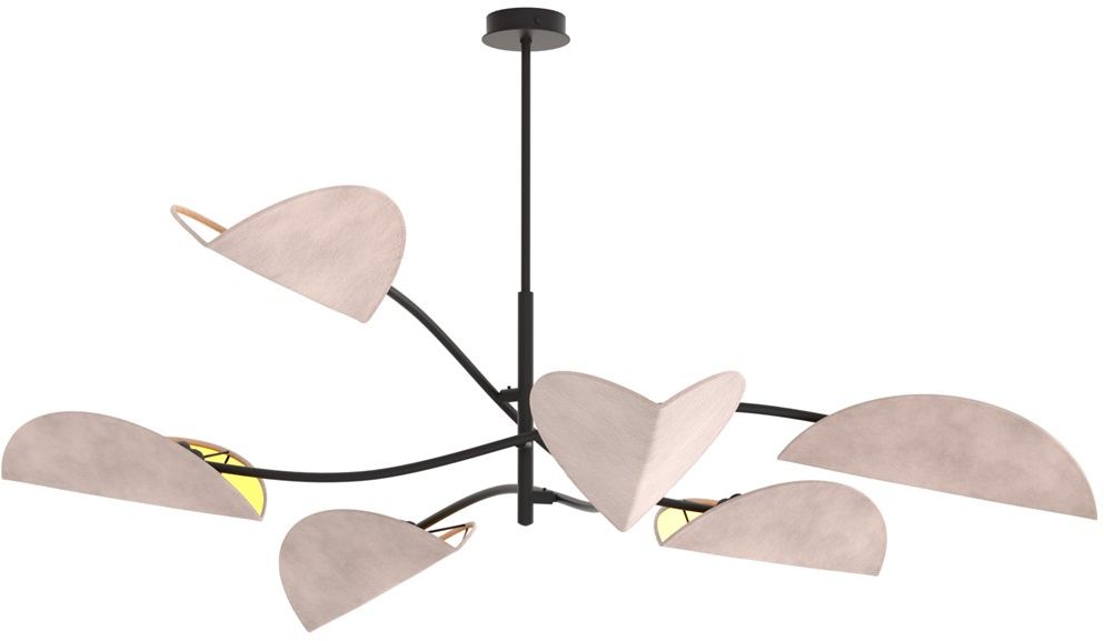 Emibig Lotus Deckenlampe 6x10 W grau 1462/6