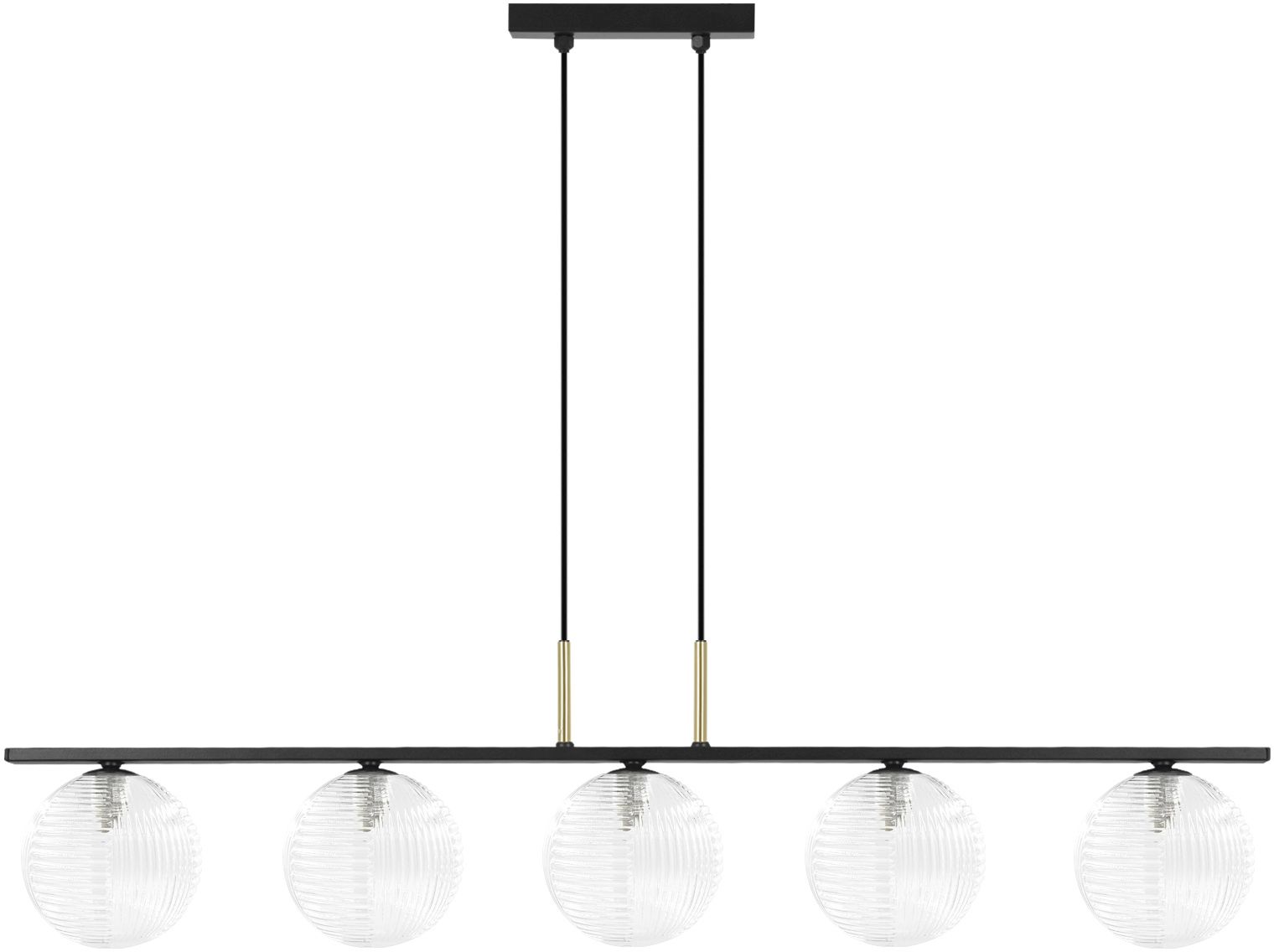 Kaja Aura Pendelleuchte 5x10 W schwarz-transparent K-5683