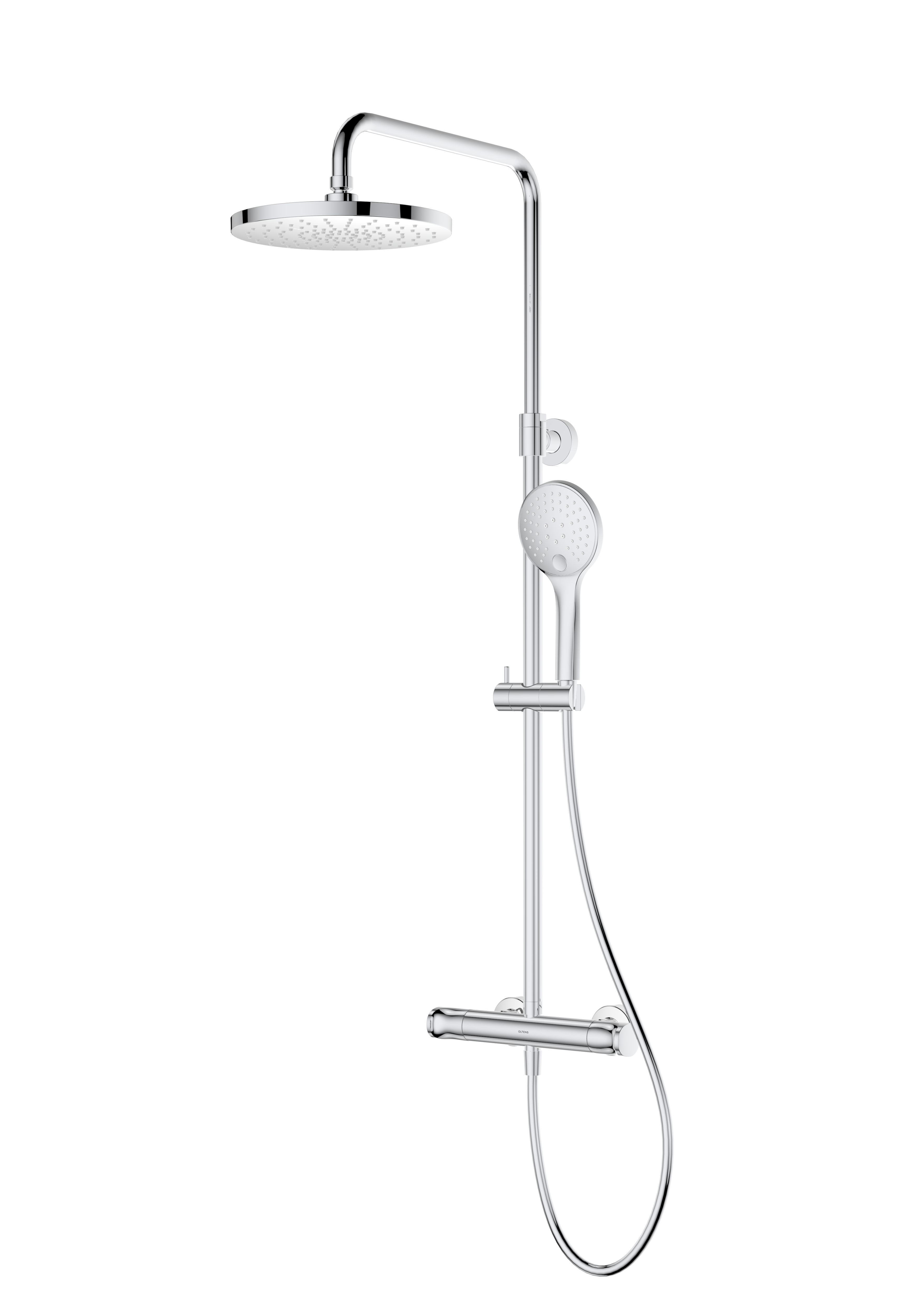 Oltens Vatten Duschset Wandmontage mit Thermostat mit Regenbrause chrom 36505100