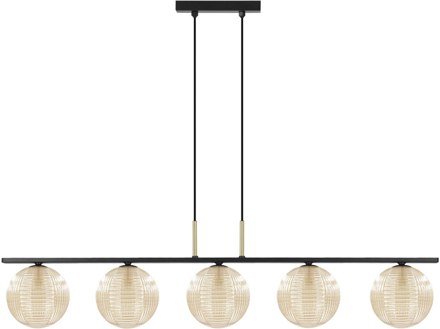 Kaja Giro Pendelleuchte 5x10 W schwarz-gold-bernstein K-5688