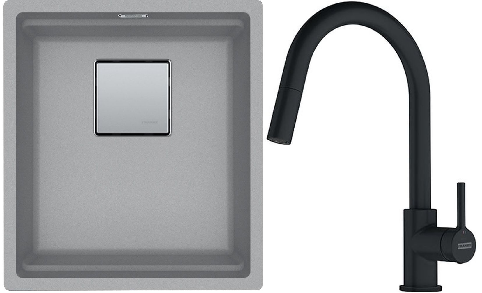 Set Granitspüle Franke Kanon 125.0528.631, Küchenarmatur Franke Lina 115.0626.053
