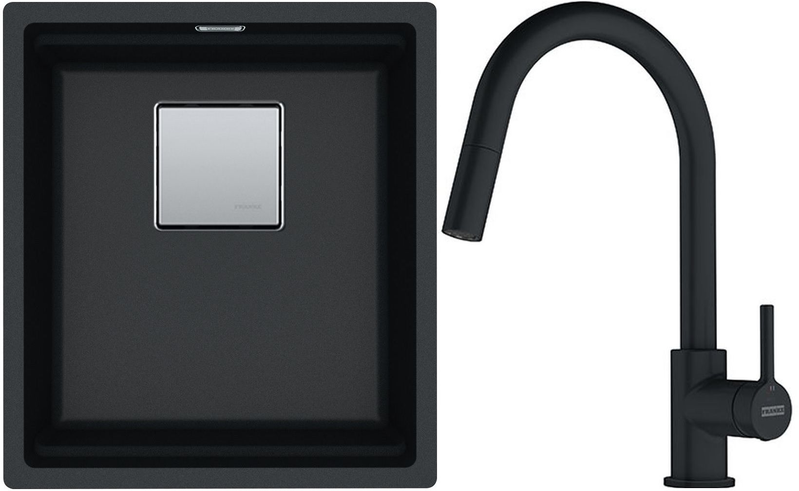 Set Granitspüle Franke Kanon 125.0528.628, Küchenarmatur Franke Lina 115.0626.053