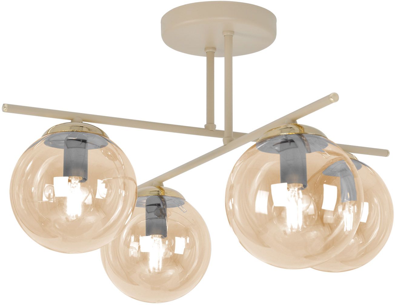 Kaja Felix Deckenlampe 4x10 W bernstein-beige K-5783