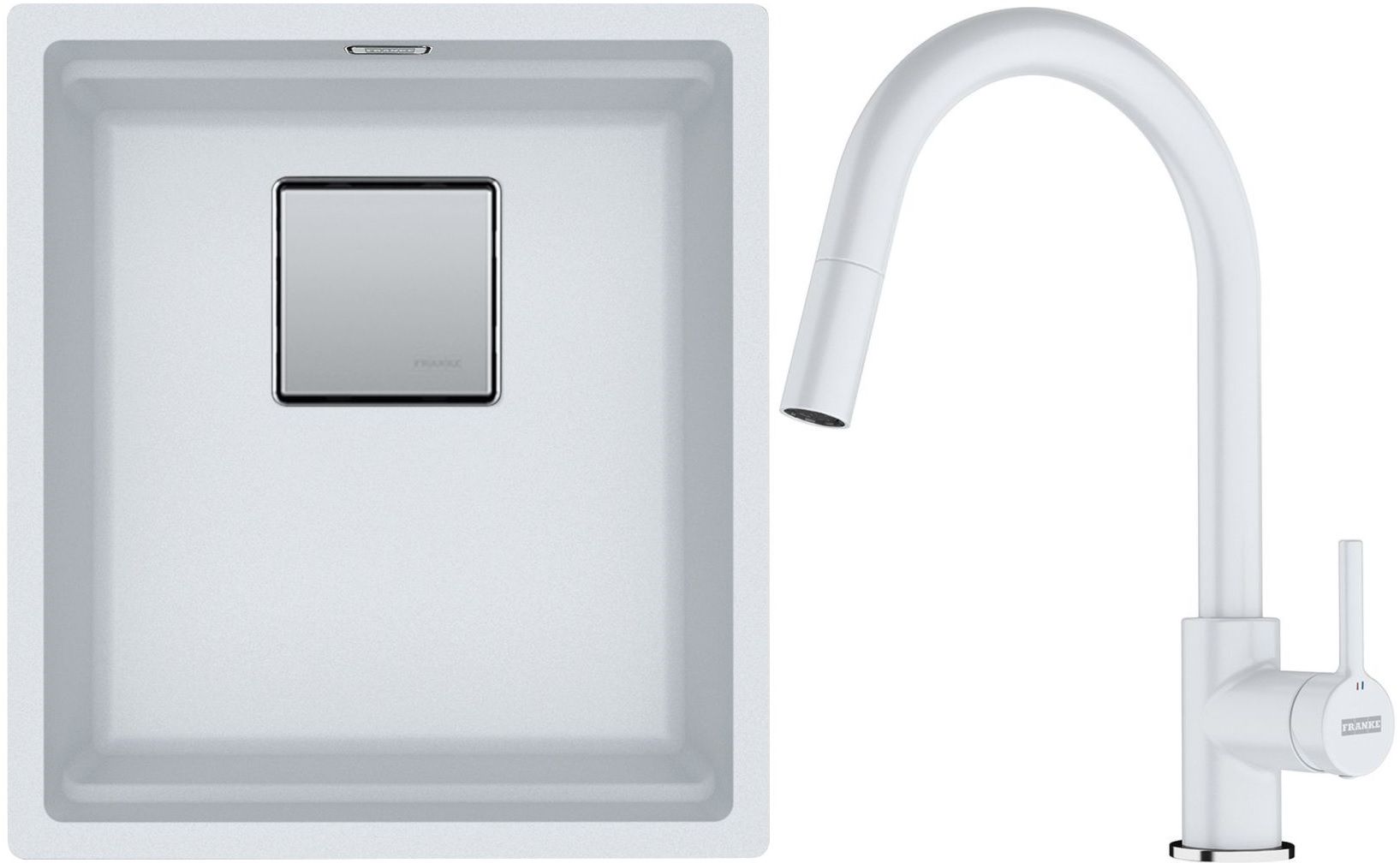 Set Granitspüle Franke Kanon 125.0528.630, Küchenarmatur Franke Lina 115.0626.081