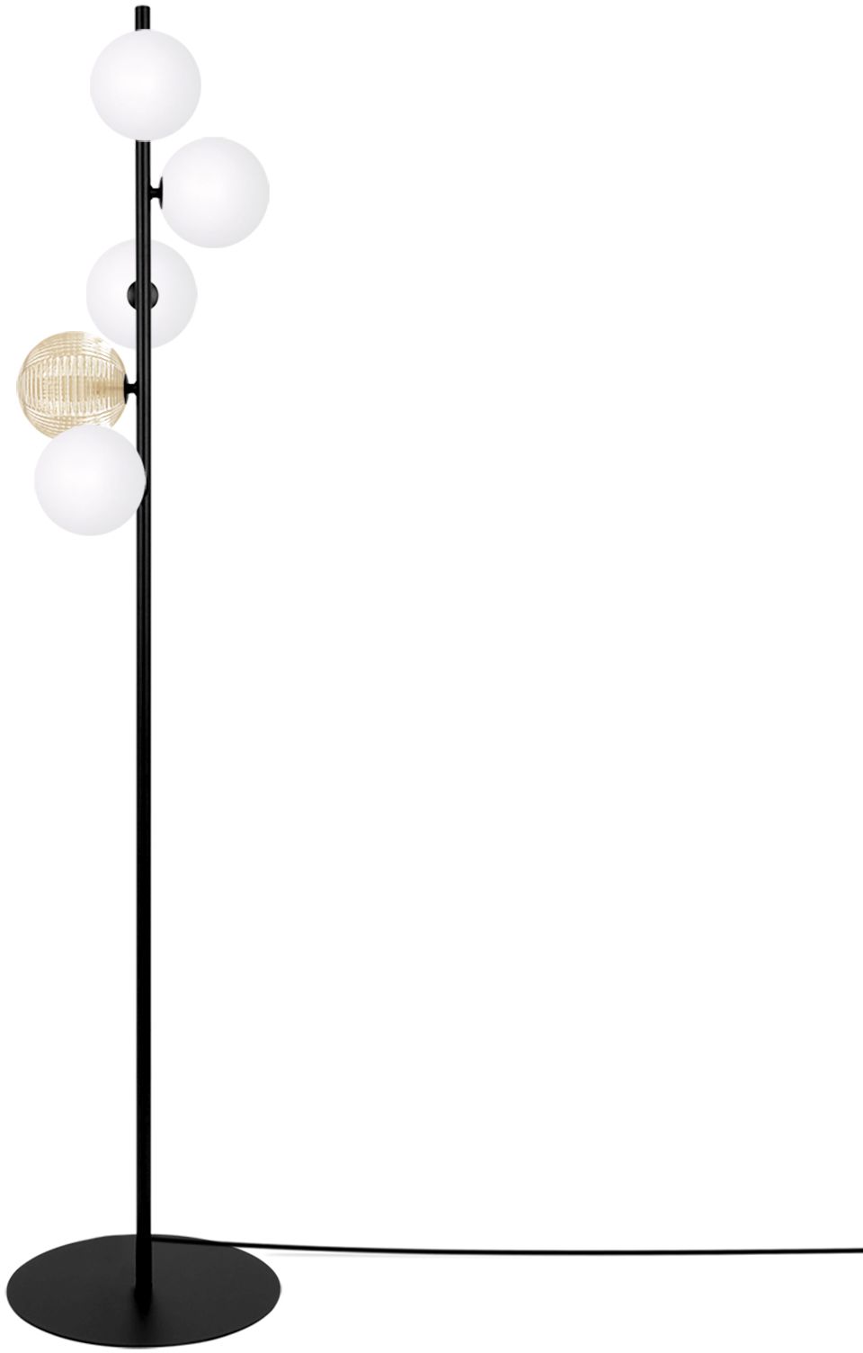 Kaja Saturno Stehlampe 5x10 W weiß-schwarz-bernstein K-5696