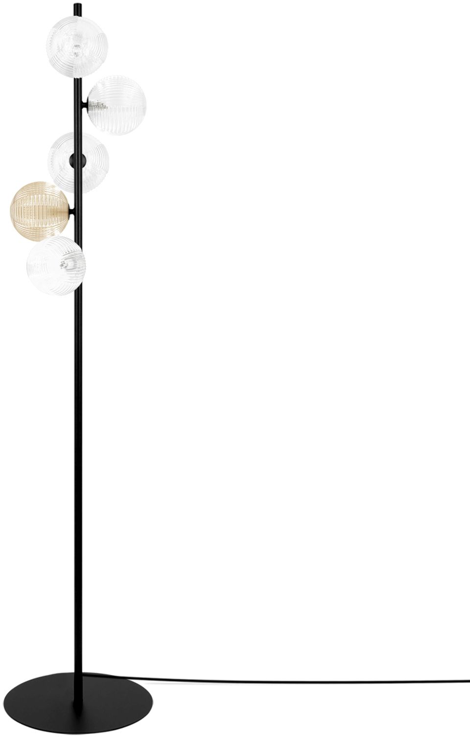 Kaja Saturno Stehlampe 5x10 W schwarz-transparent-bernstein K-5698