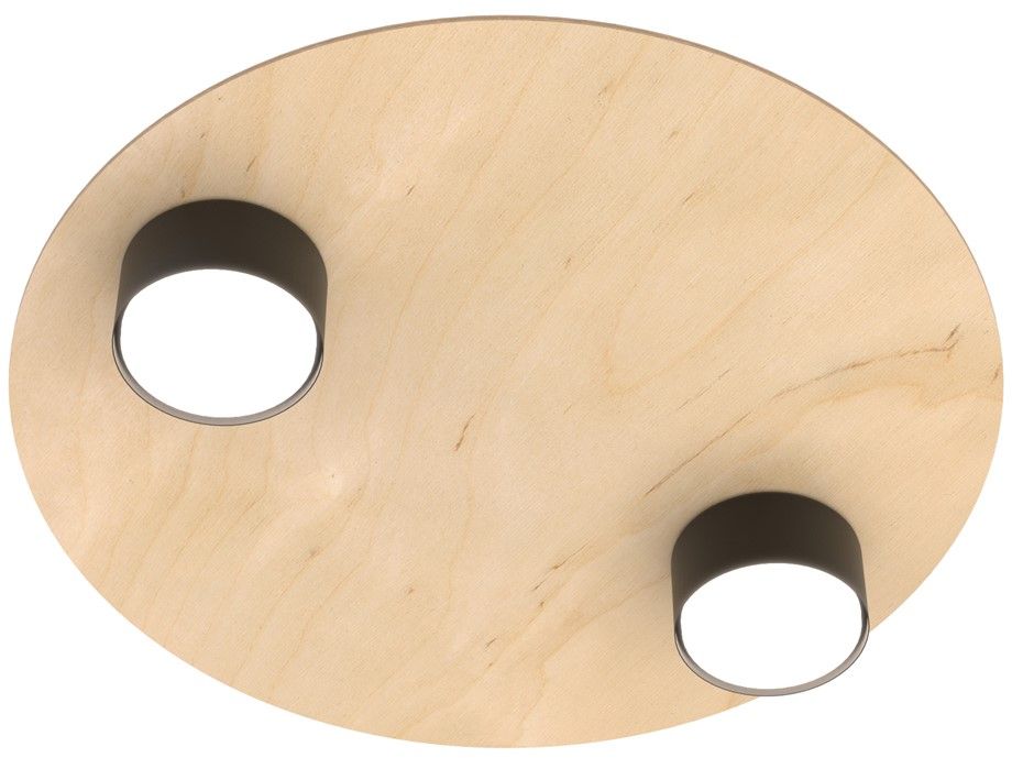 Emibig Pixo Deckenlampe 2x12 W schwarz-holz 1443/2