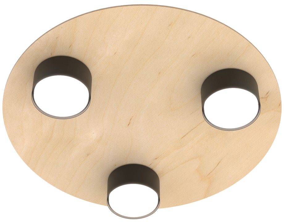Emibig Pixo Deckenlampe 3x12 W schwarz-holz 1443/3