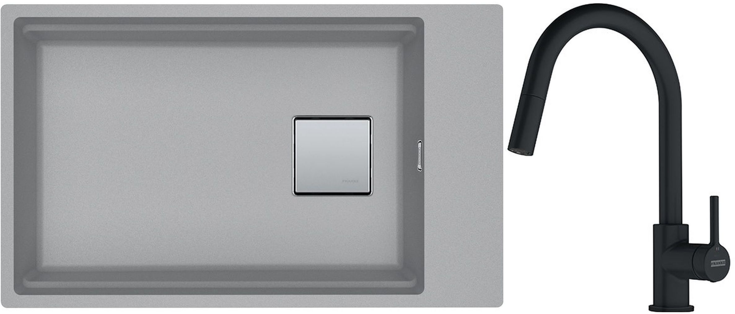 Set Granitspüle Franke Kanon 125.0528.623, Küchenarmatur Franke Lina 115.0626.053