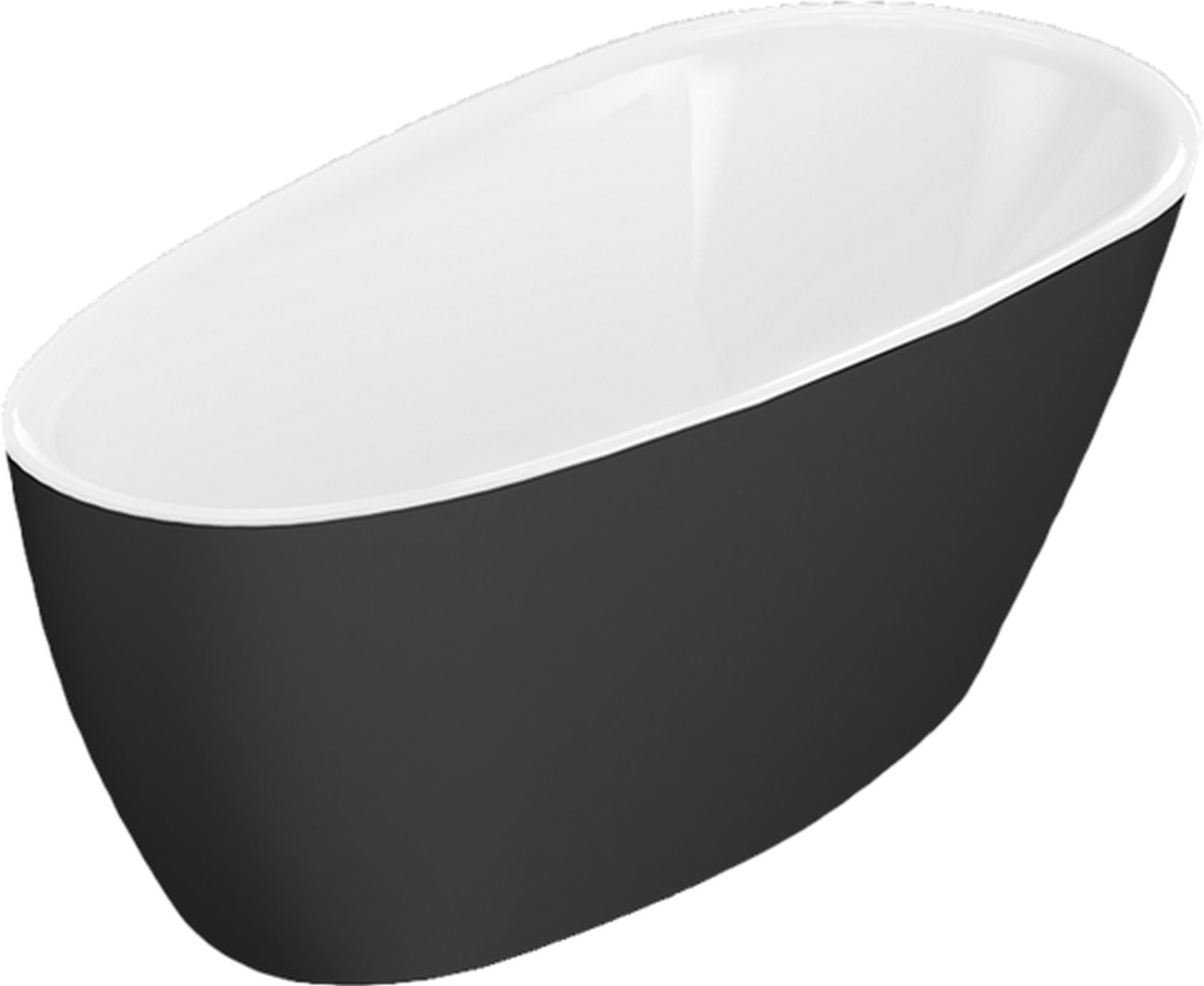 Excellent Olia 2.0 Freistehende Badewanne 160x75 cm oval weiß-schwarz-zweifarbig WAEX.OLI2.16WHBLM