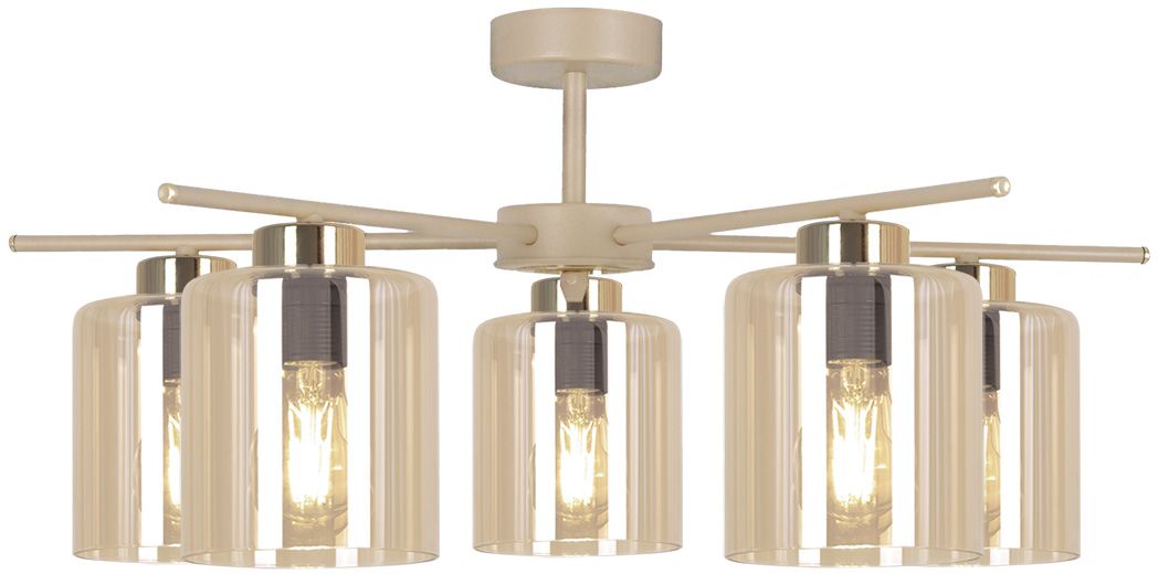 Kaja Vanes Deckenlampe 5x15 W gold-bernstein-beige K-5812