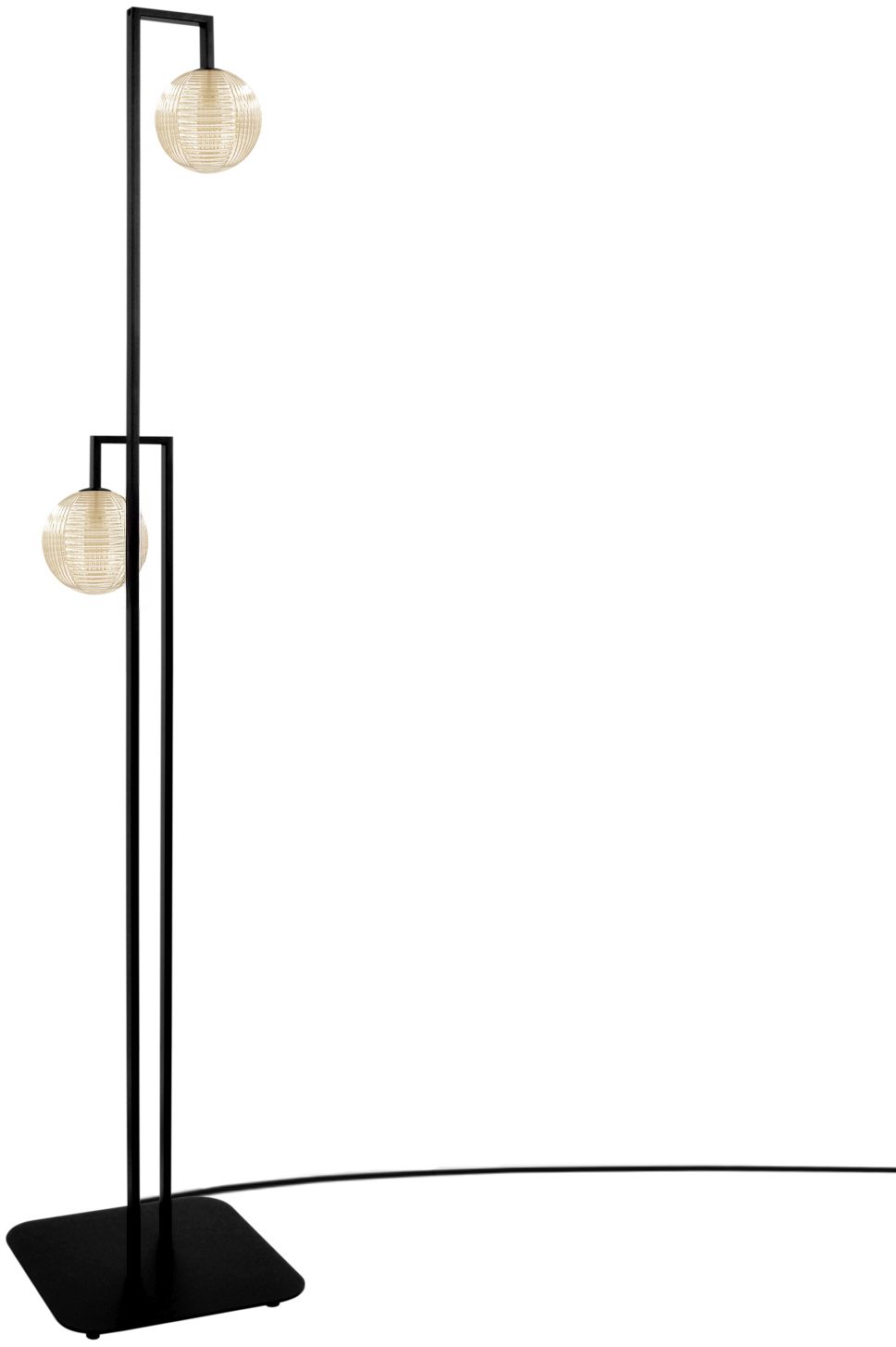 Kaja Emir Stehlampe 2x10 W schwarz-bernstein K-5769