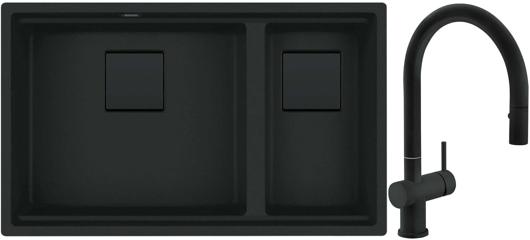 Set Granitspüle Franke Kanon 125.0721.162, Küchenarmatur Franke Active Neo 115.0653.404