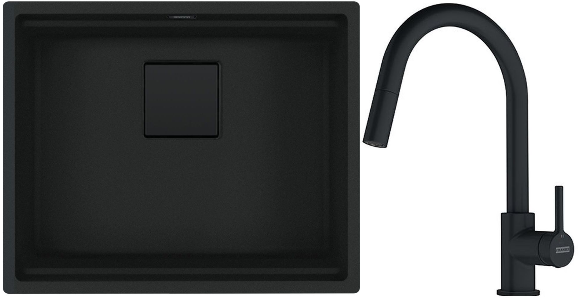 Set Granitspüle Franke Kanon 125.0721.150, Küchenarmatur Franke Lina 115.0626.053