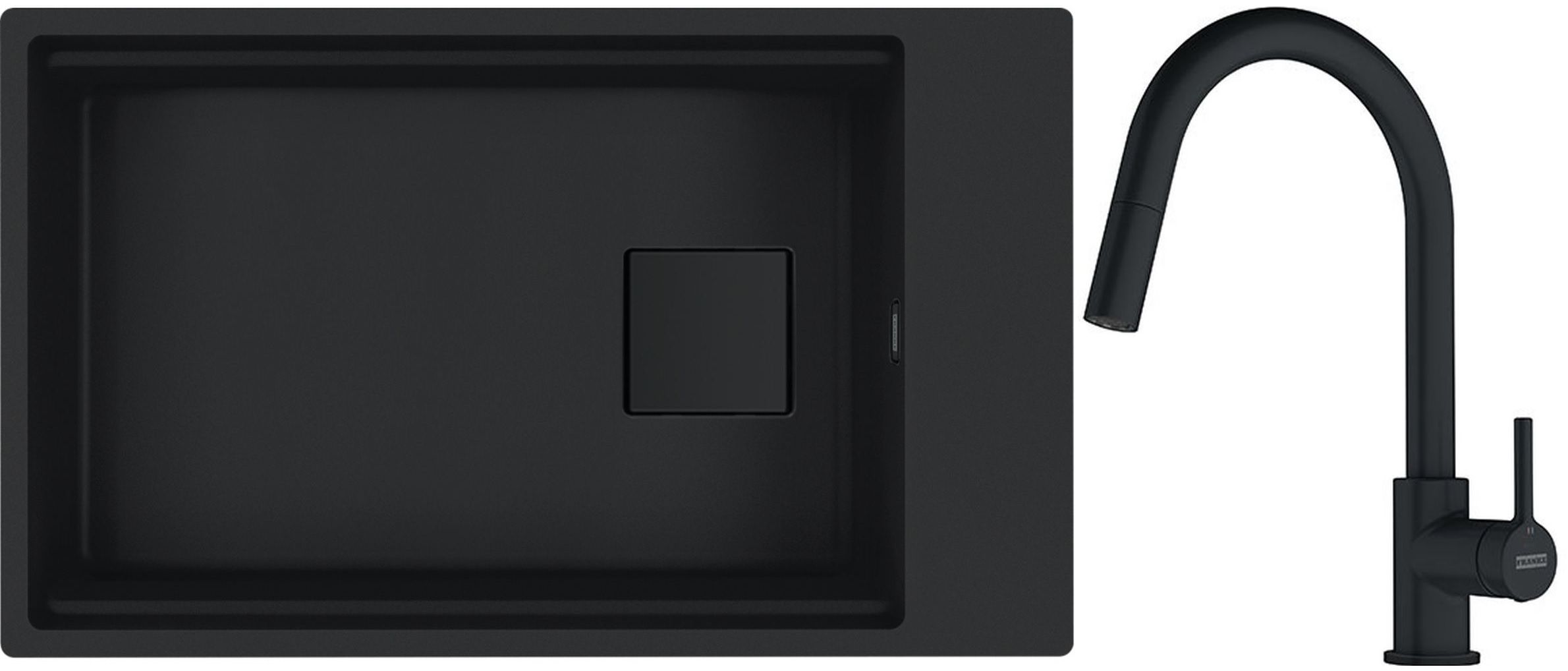 Set Granitspüle Franke Kanon 125.0721.161, Küchenarmatur Franke Lina 115.0626.053