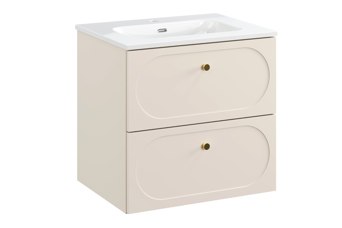 Set Kabinett Comad Donna Sand DONNA SAND 82-60-46-2S, Waschbecken Comad Fly FLY WHITE GLOSS UM 60-46 DP ( E-8073-60 )