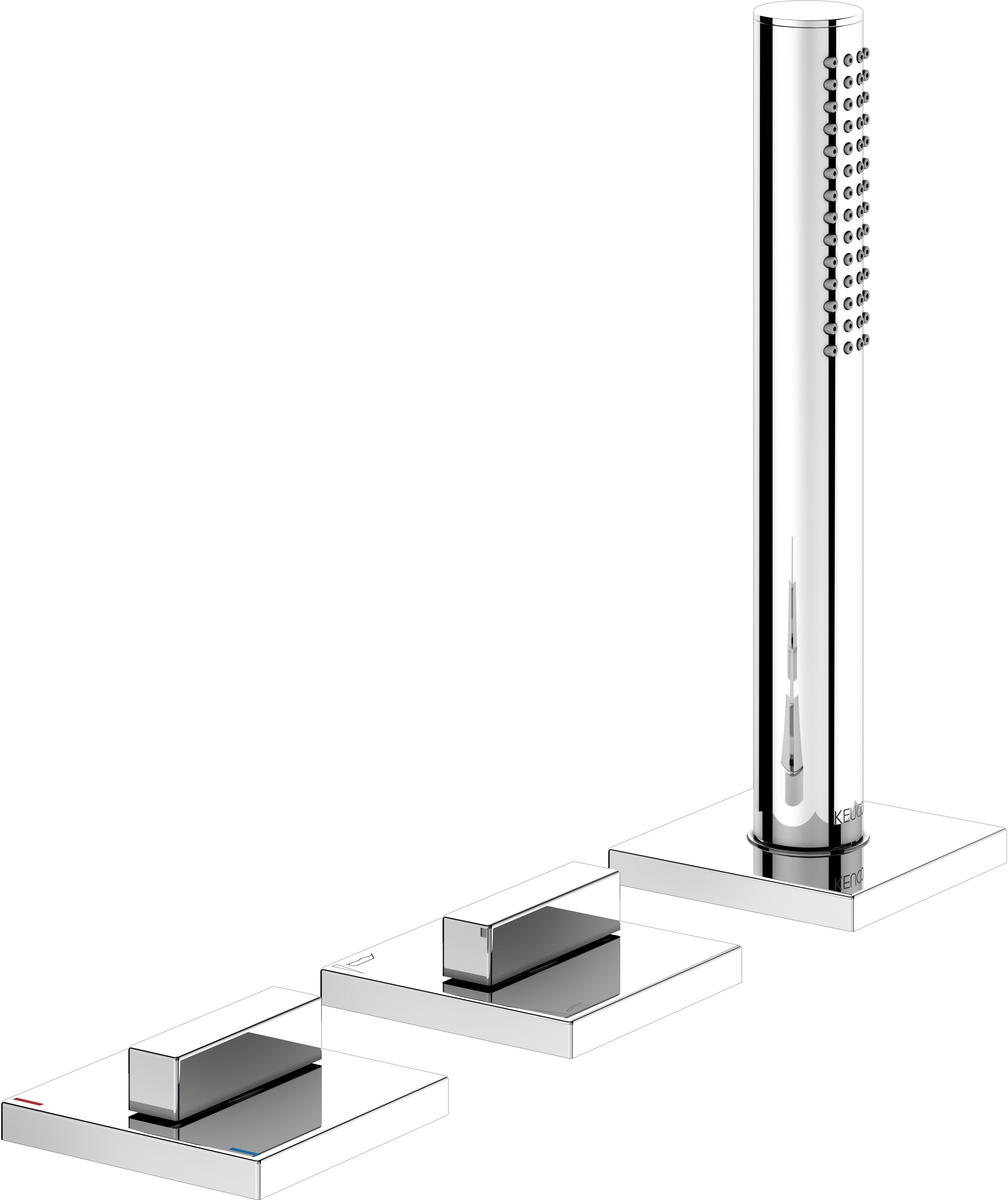 Keuco Edition 11 Badewannen- und Duscharmatur awannenmontiert chrom-schwarz 51130130500