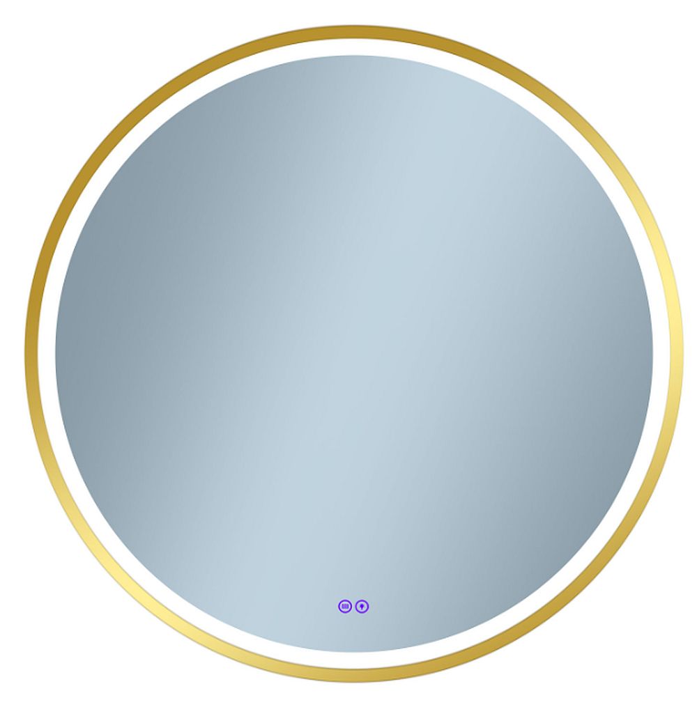 Venti Orion Gold Spiegel 60x60 cm rund mit Beleuchtung mit Spiegelheizung gold 5905951180366