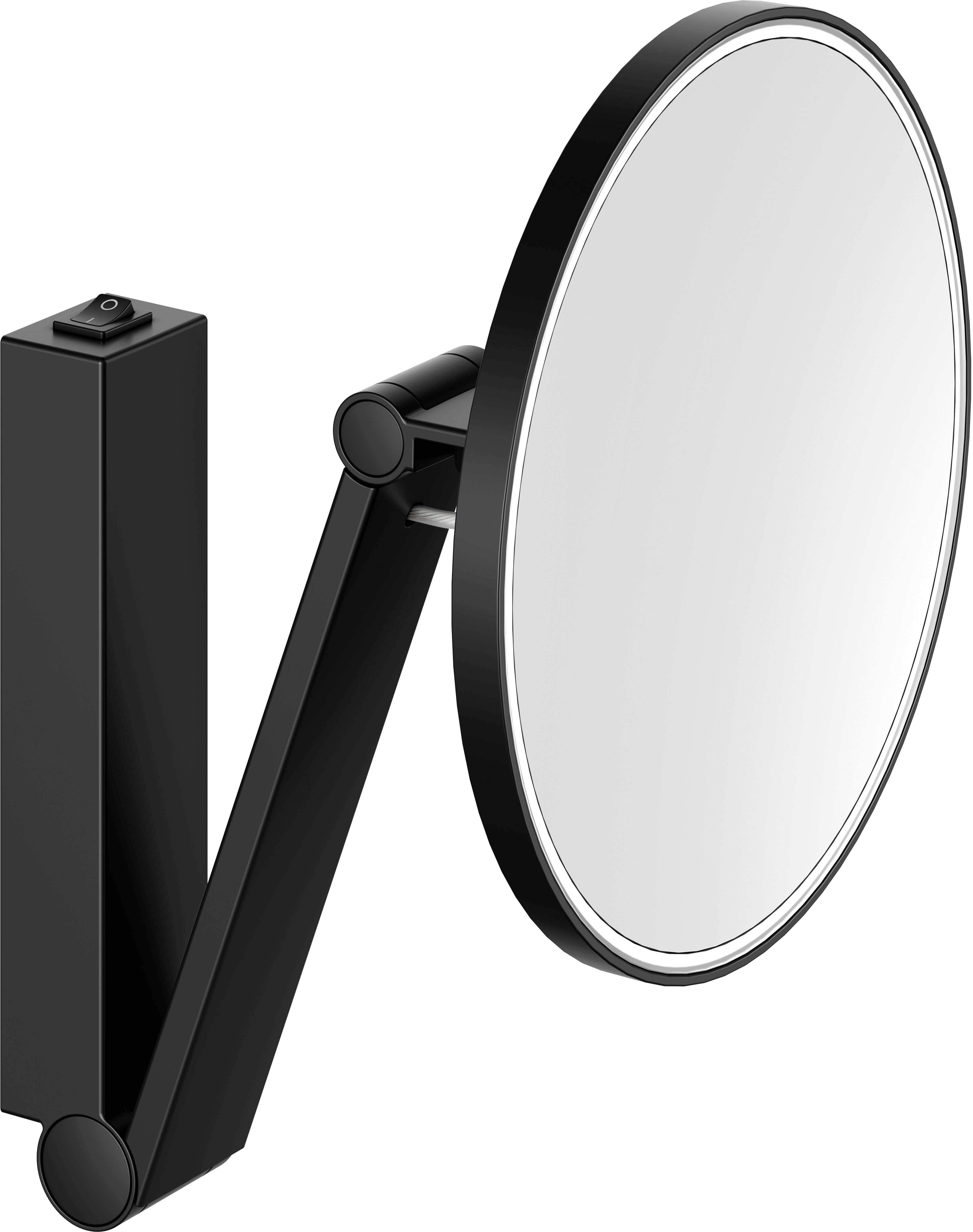 Keuco Cosmetic mirrors Kosmetikspiegel 21.2x31.8 cm rund mit Beleuchtung schwarz 17612379004