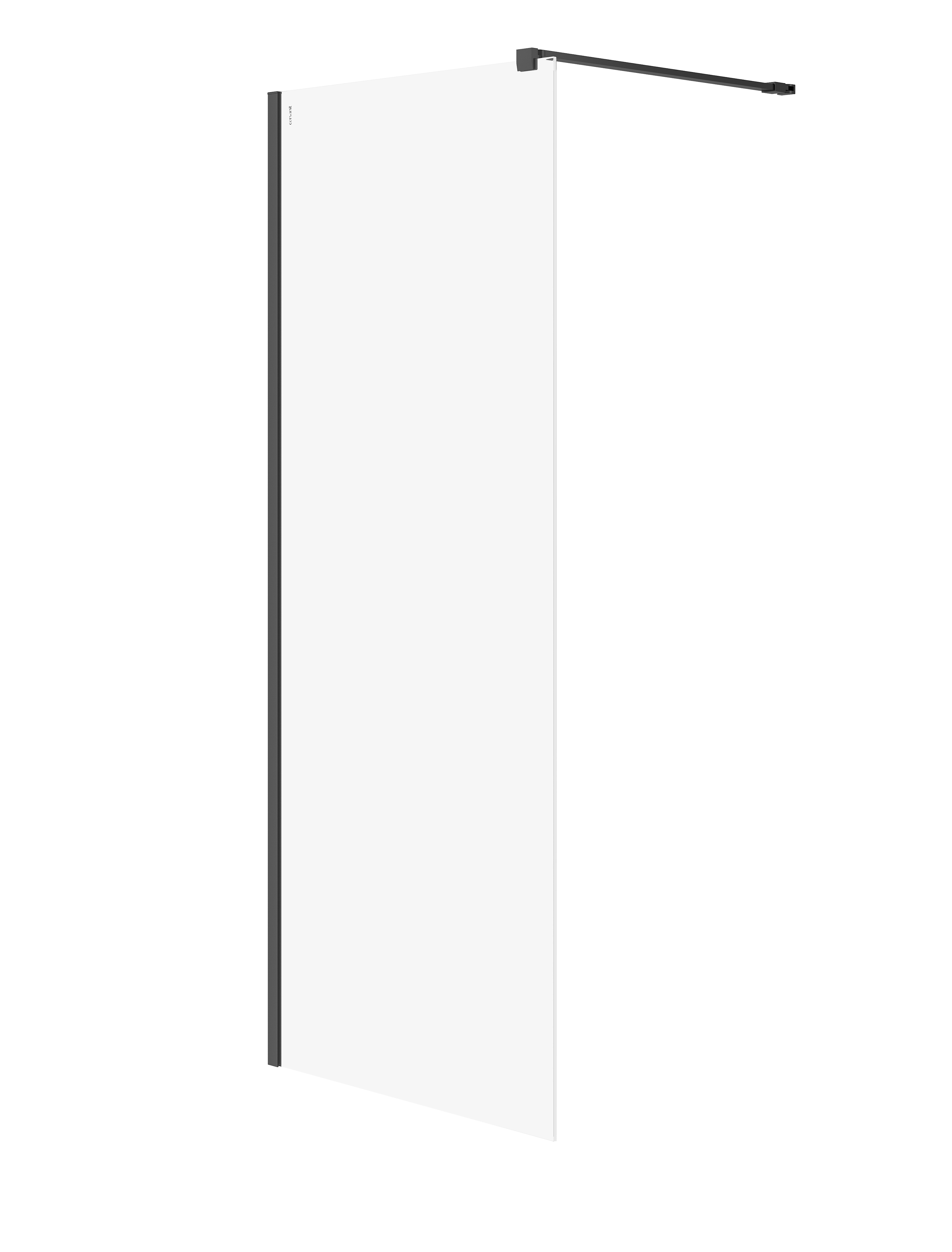 Cersanit Mille Begehbare Duschwand 80 cm schwarz Matte/durchsichtiges Glas S161-007