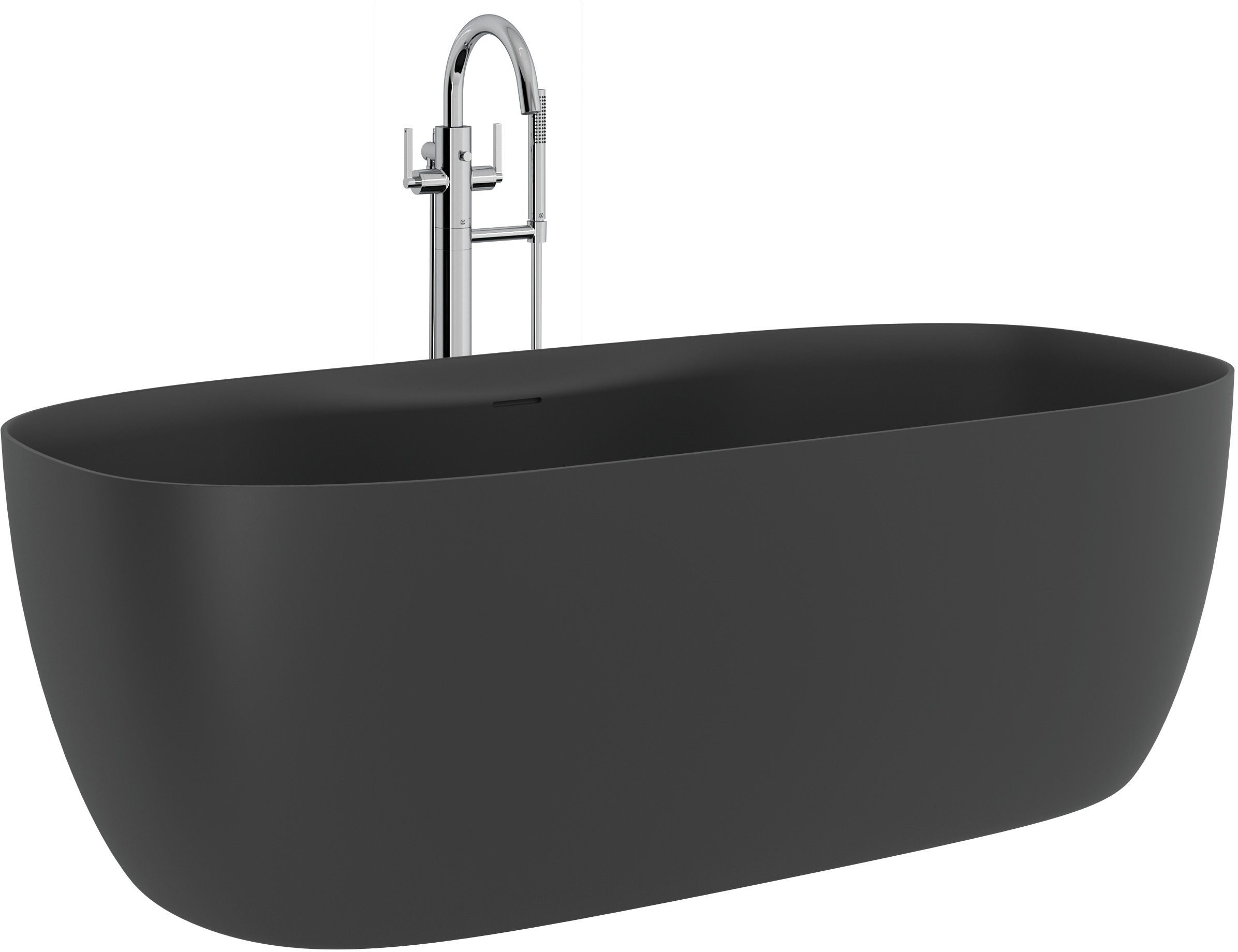 Kludi Resa S Freistehende Badewanne 170x80 cm oval schwarz 53BF0339