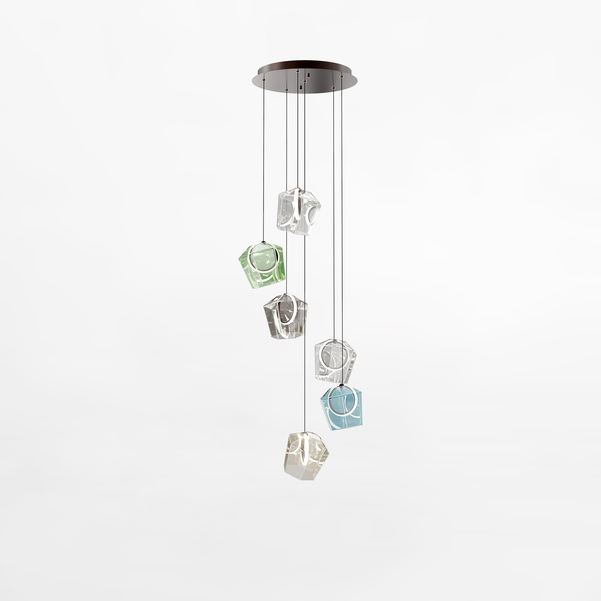 Zuma Line Colore Pendelleuchte 6x6 W schwarz-transparent-mehrfarbig MD3350A-6BL/MIX