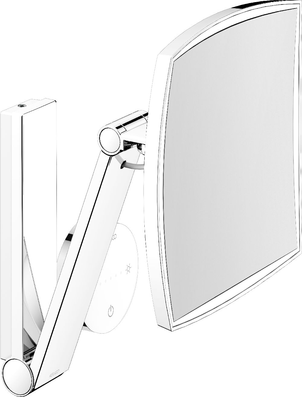 Keuco Cosmetic mirrors Kosmetikspiegel 20x31 cm rechteckig mit Beleuchtung nickel 17613059002