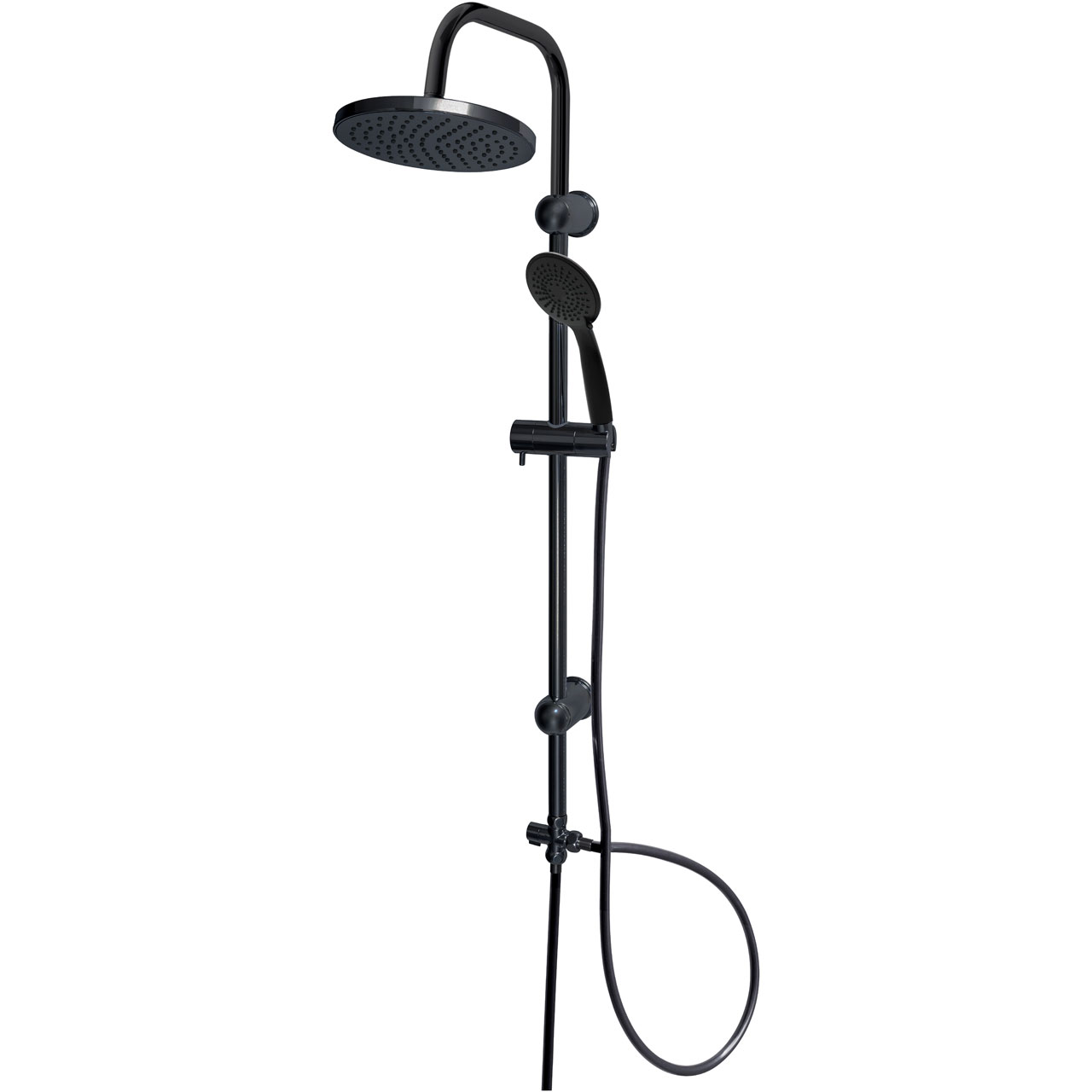 Duschy Flipper Duschset Wandmontage mit Regenbrause schwarz 434-20