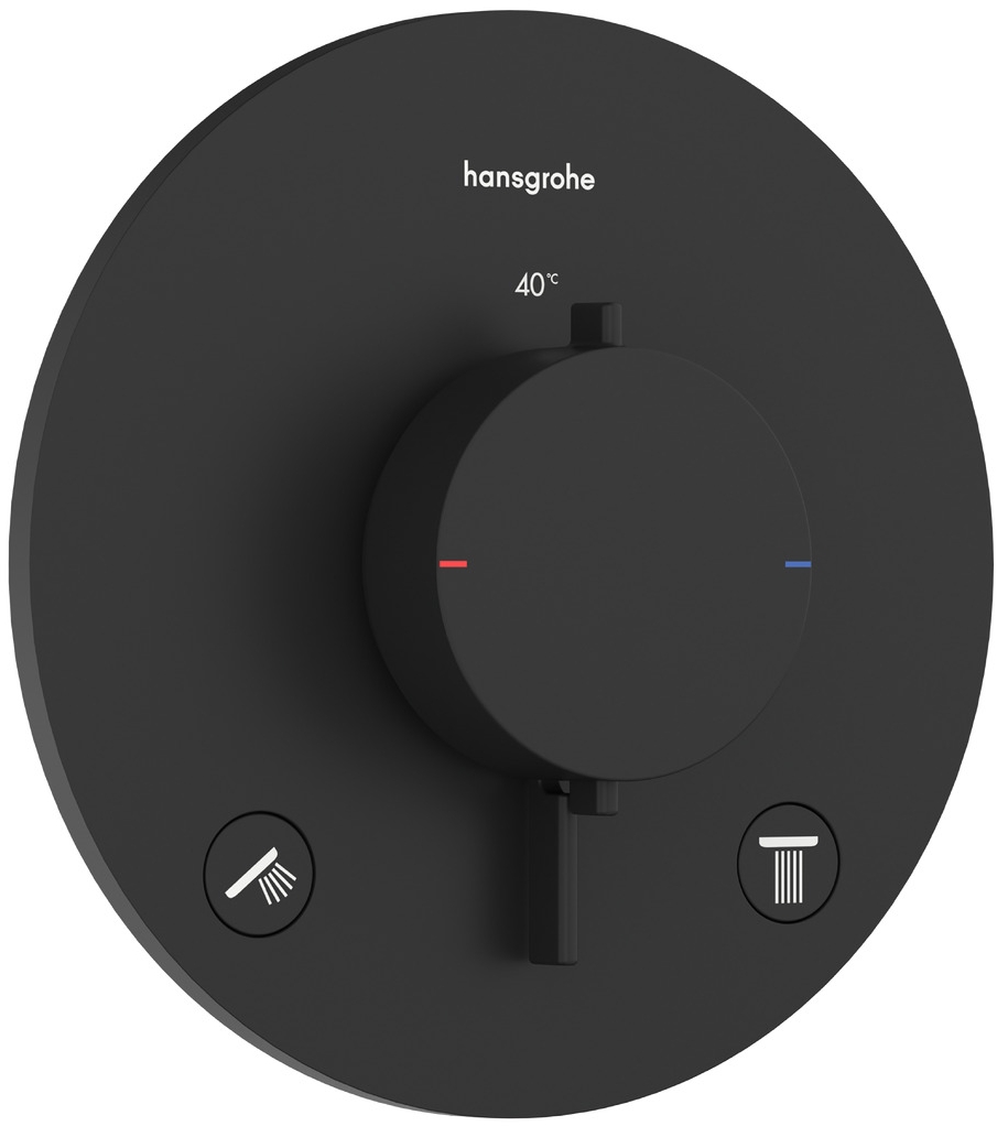 Hansgrohe Ecostat Comfort S Badewannen- und Duscharmatur Unterputz mit Thermostat schwarz 33715670