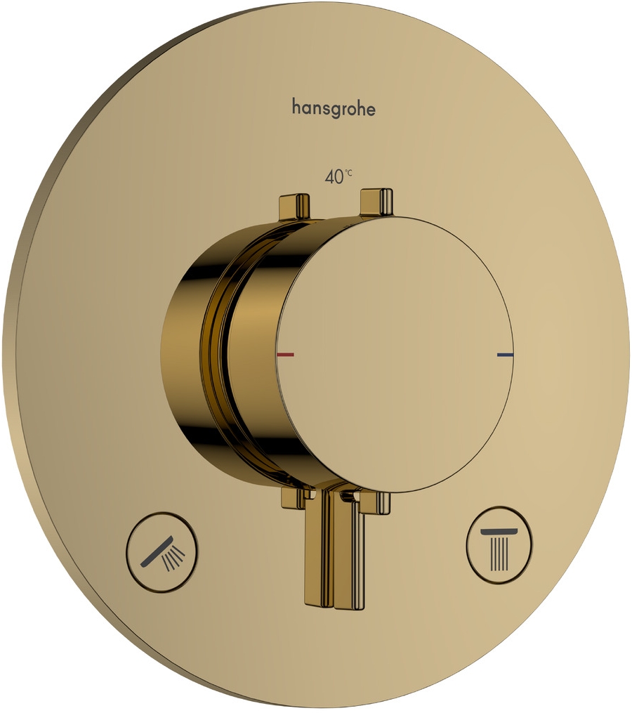 Hansgrohe Ecostat Comfort S Badewannen- und Duscharmatur Unterputz mit Thermostat gold 33715990