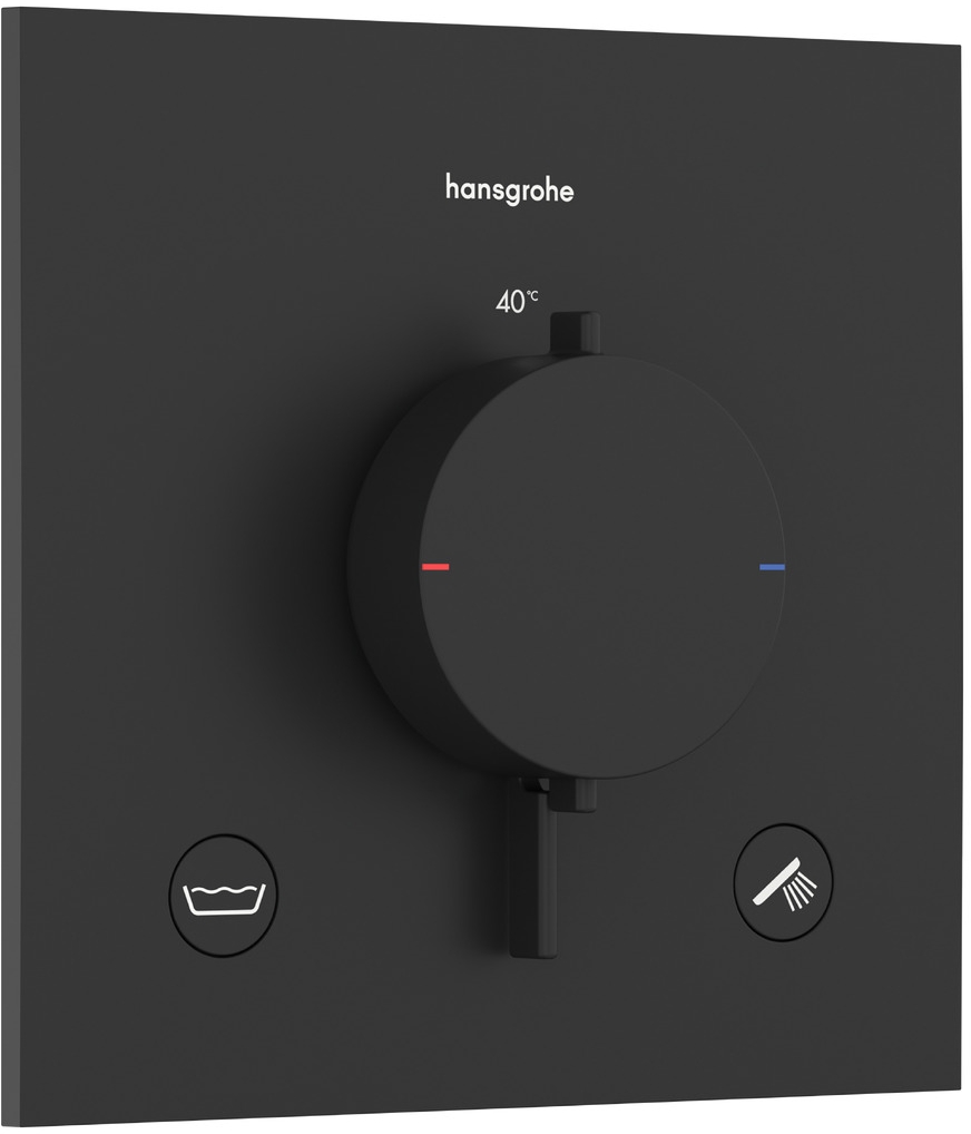 Hansgrohe Ecostat Comfort E Badewannen- und Duscharmatur Unterputz mit Thermostat schwarz 33716670