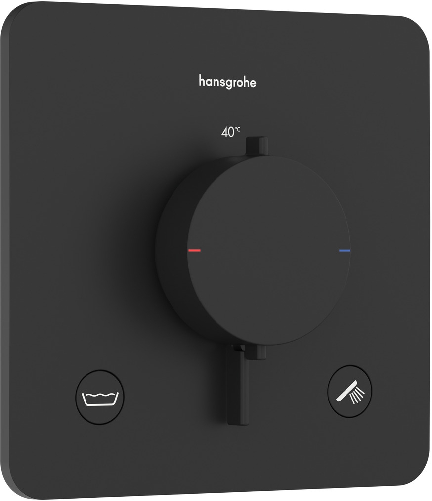 Hansgrohe Ecostat Comfort Q Badewannen- und Duscharmatur Unterputz mit Thermostat schwarz 33717670