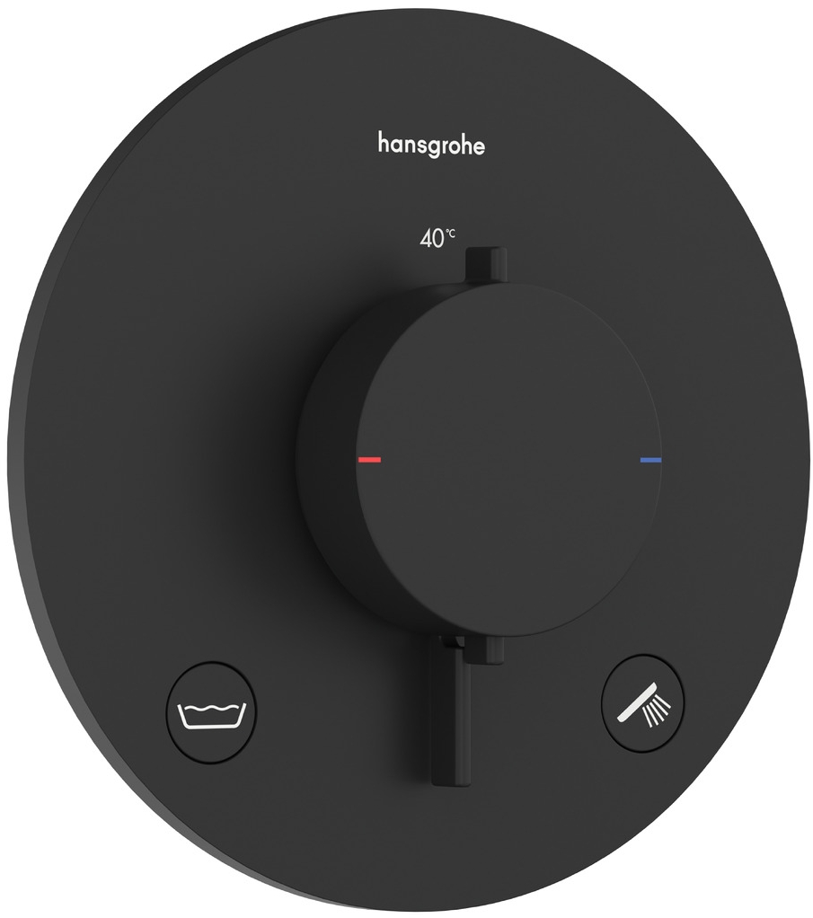 Hansgrohe Ecostat Comfort S Badewannen- und Duscharmatur Unterputz mit Thermostat schwarz 33718670