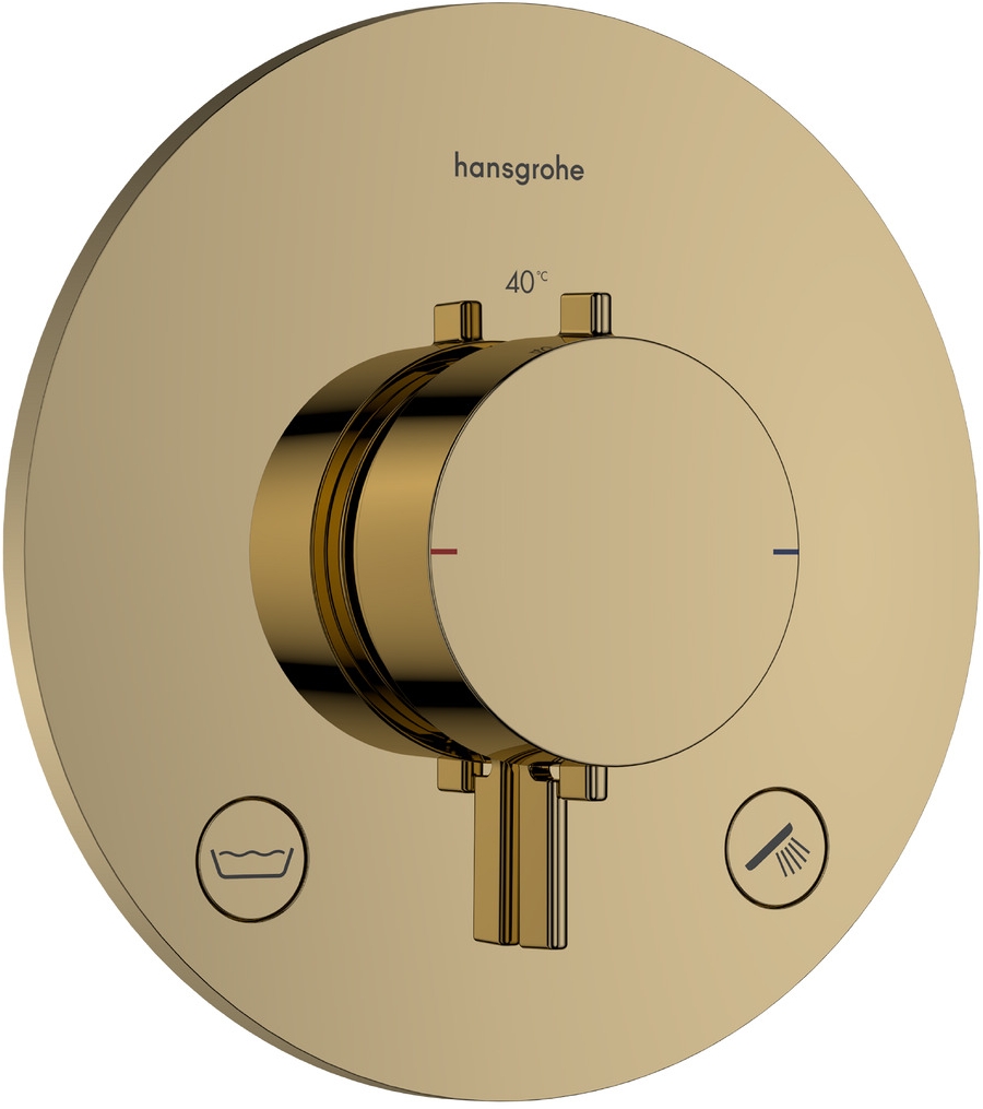 Hansgrohe Ecostat Comfort S Badewannen- und Duscharmatur Unterputz mit Thermostat gold 33718990