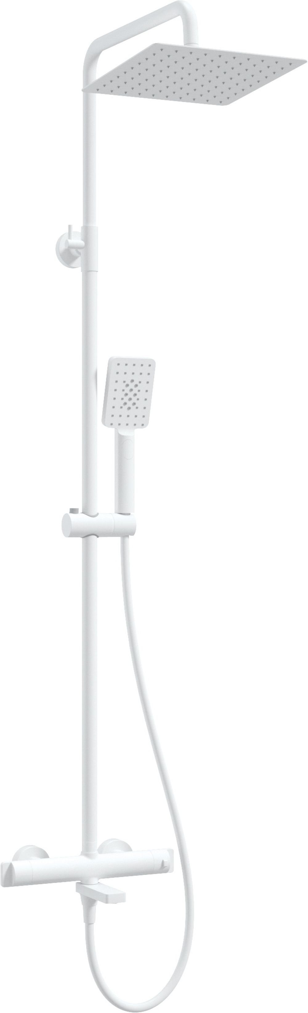 Deante Therm Duschset Wandmontage mit Thermostat mit Regenbrause weiß NAC_A1HT