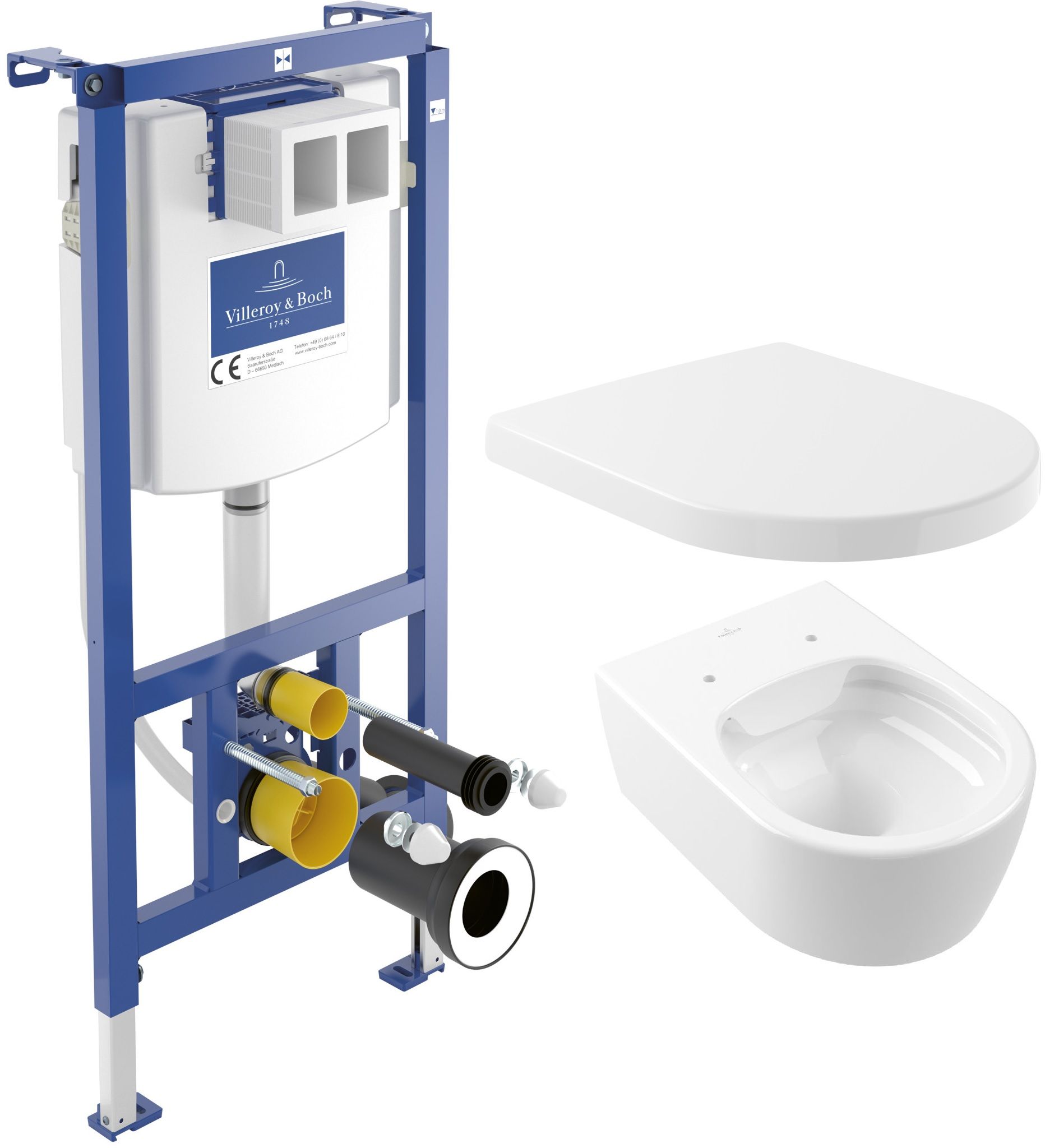 Satz toilettenschüssel Villeroy & Boch Avento 5656R001, unterputzrahmen Villeroy & Boch ViConnect 92242700, 9M77C101