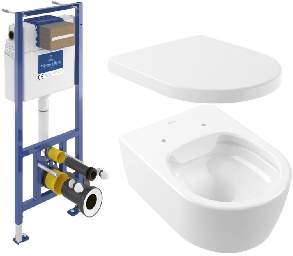 Satz toilettenschüssel Villeroy & Boch Avento 5656R001, unterputzrahmen Villeroy & Boch ViConnect 92099600, 9M77C101