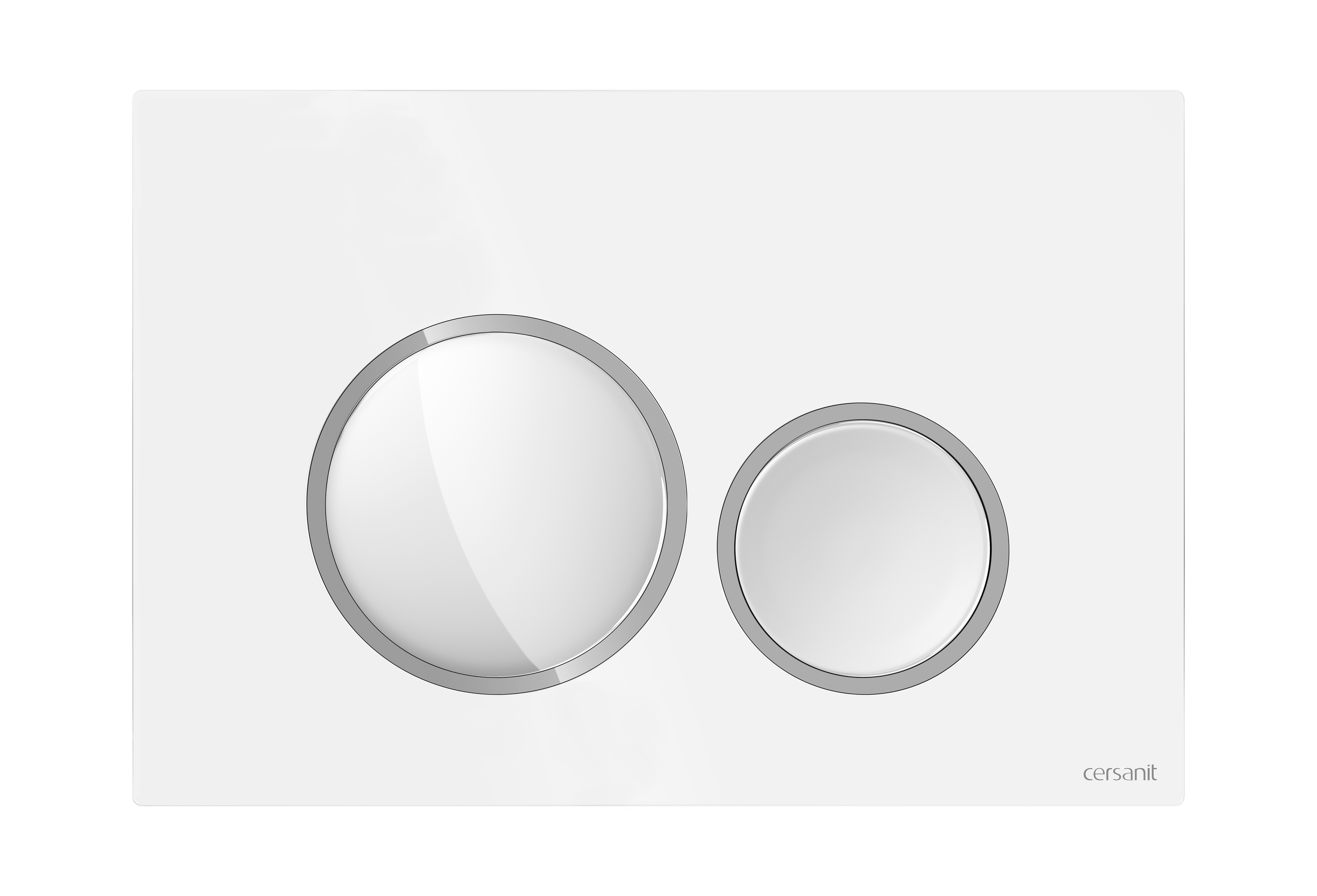 Cersanit Luna Betätigungsplatte für Toilette glänzender Chrom-weiß K97-0627