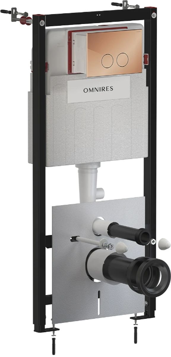 Omnires Eco Flush Set Strongframe + Minimal Verdeckter Rahmen mit Betätigungsplatte in der hängenden Schüssel STFWCECO1MRCP