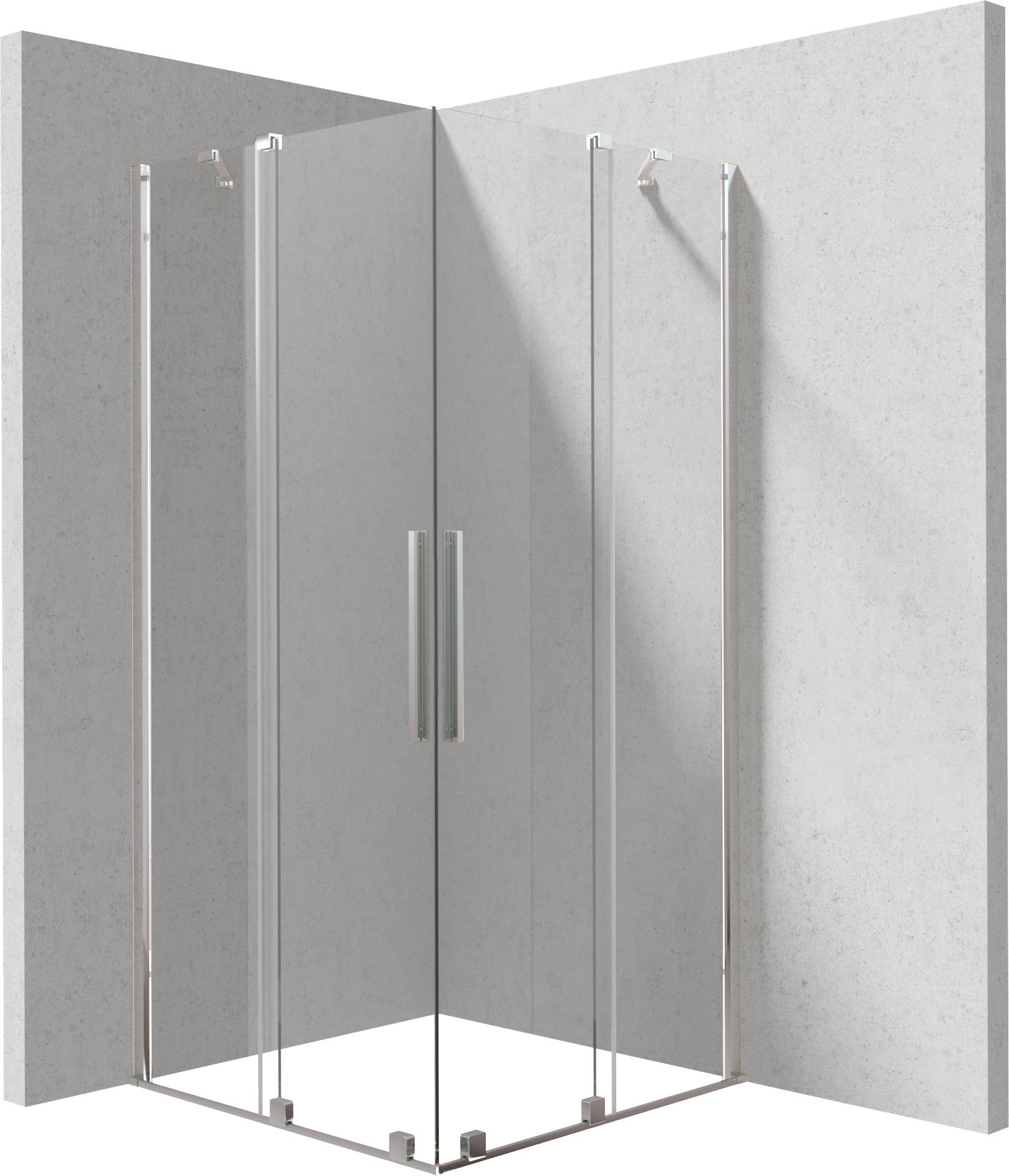 Deante Kerria Plus Dusche 90x90 cm quadratisch chrom Glanz/durchsichtiges Glas KPN0P09P09