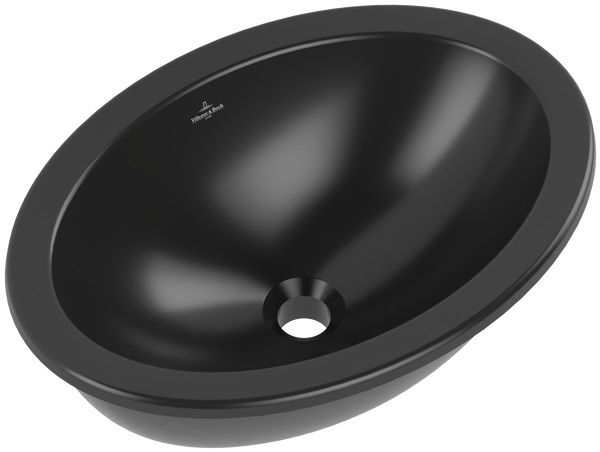 Villeroy & Boch Loop & Friends waschbecken 48.5x32.5 cm oval unterblattig schwarz 4A5400R7
