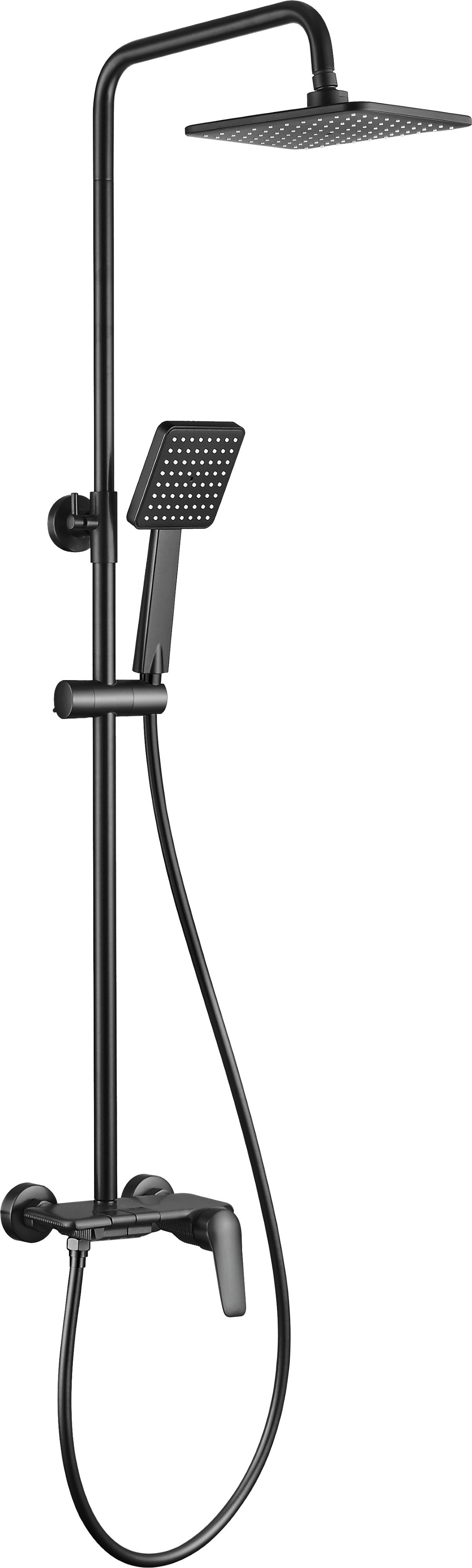 Deante Boro Duschset Wandmontage mit Regenbrause schwarz NER_N4PM