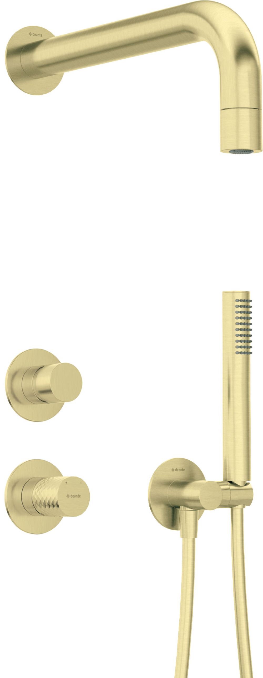 Deante Silia Hexa Duschset Unterputz mit Regenbrause gold NHS_R9XK
