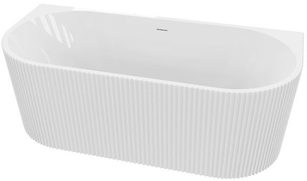 LaVita Oklahoma Wandmontierte Badewanne 170x80 cm oval weiß 5900378345770